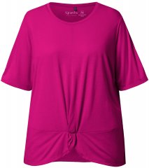 Ulla Popken Antibacterial Short Sleeve Draped Tee Light Magenta