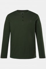 JP1880 Henley Shirt Long Sleeve Dark Green