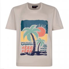 Espionage T448 desert island apdrukāts t-krekls krēmkrāsa