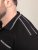 D555 Potts Jersey Polo With Jacquard Collar & Cuffs Melna - Polo krekli - Polo krekli - 2XL-8XL