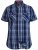 D555 Safford Short Sleeve Navy Check Shirt - Krekli - Krekli - 2XL-8XL