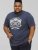 D555 COOK Trio Of Skulls Printed Crew Neck T-Shirt Slate Blue - T-krekli - T-krekli - 2XL-14XL