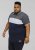 D555 EMERSON Cut And Sew Polo With Jacquard Collar Navy - Polo krekli - Polo krekli - 2XL-8XL