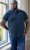 D555 OAKLEY AOP Jersey Polo With Jacquard Collar, Ribs And Chest Pocket Navy - Polo krekli - Polo krekli - 2XL-8XL