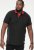 D555 CHESTER Pique Polo With Red Collar With Tipping Detail And Chest Embroidery Black - Polo krekli - Polo krekli - 2XL-8XL