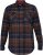 D555 SHERLOCK Check Overshirt With Two Patch Pockets & Button Down Collar Navy - Krekli - Krekli - 2XL-8XL