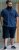 D555 Norwich Short Sleeve Micro AOP Shirt With Hidden Button Down Navy - Krekli - Krekli - 2XL-8XL
