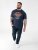 D555 Hockney T-krekls ar Motocikla Apdruku Tumši Zils - T-krekli - T-krekli - 2XL-14XL