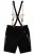 JP1880 Genuine Leather Traditional Lederhosen Shorts Black - Šorti - Šorti - W40-W60