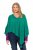 Ulla Popken Knit Pointed Hem Poncho Emerald Green - Džemperi un džemperi ar kapuci - 