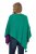 Ulla Popken Knit Pointed Hem Poncho Emerald Green - Džemperi un džemperi ar kapuci - 