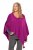 Ulla Popken Knit Pointed Hem Poncho Berry - Džemperi un džemperi ar kapuci - 