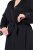 Ulla Popken 834837 Kimono peldmētelis ar mežģīnēm Melns - Rīta un peldmēteļi - 