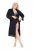 Ulla Popken 834837 Kimono peldmētelis ar mežģīnēm Melns - Rīta un peldmēteļi - 