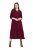 Ulla Popken 843383 Velveta kleita ar 3/4 piedurknēm Vīnsarkans - Maxi kleitas - Sieviešu maxi kleitas lielos izmēros