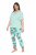 Ulla Popken 846971 Pidžama ar rakstu Gaiši zaļš - Pidžamas/Loungewear - 