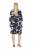 Ulla Popken 848061 Ziedaina midi kleita ar 3/4 piedurknēm Melns - Midi kleitas - Midi kleitas lielajos izmēros