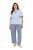 Ulla Popken 849850 Pidžama ar rūtām Gaiši zils - Pidžamas/Loungewear - 