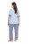 Ulla Popken 849850 Pidžama ar rūtām Gaiši zils - Pidžamas/Loungewear - 
