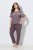 Ulla Popken 850403 Pidžama ar ziediem Brūns - Pidžamas/Loungewear - 