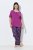 Ulla Popken 850864 3 daļu pidžamas komplekts ar rūtām Violets - Pidžamas/Loungewear - 