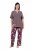 Ulla Popken 850903 Pidžama ar ziediem 2 gab. Brūns - Pidžamas/Loungewear - 