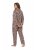 Ulla Popken 852649 Pidžama ar rakstu un krekla apkakli Brūns - Pidžamas/Loungewear - 