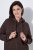 Ulla Popken 853577 Adīta flīsa jaka ar kapuci un apdruku Sarkankoka brūns - Fleece apģērbs - 