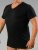 20 Nodi 9001 Short Sleeve V-Neck in Stretch Cotton Black - Apakškrekli - 