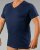 20 Nodi 9001 Short Sleeve V-Neck in Stretch Cotton Navy - Apakškrekli -