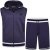 Kam Jeans TS005 Retro Tracky Set (Shorts/Sleeveless Hoodie) Navy - Treniņtērpi - Liela izmēra Treniņtērpi vīriešiem