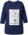 Ulla Popken Decorative Plant 3/4 Sleeve T-Shirt Ink Blue - Apdrukāti T-krekli sievietēm - 