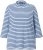 Ulla Popken Striped 3/4 Sleeve Turtleneck Tee Light Blue - Apdrukāti T-krekli sievietēm - 