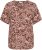 Kaffe Curve Ami Short Sleeve Blouse Printed Henna Brown - Blūzes & tunikas - 