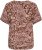 Kaffe Curve Ami Short Sleeve Blouse Printed Henna Brown - Blūzes & tunikas - 