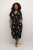 Kaffe Curve Jenna Kleita Melns/Brown Flower apdruka - Kleitas - 