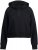 Ulla Popken Ribbed Inset Zip Collar Hoodie Black - Džemperi un džemperi ar kapuci - 