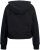 Ulla Popken Ribbed Inset Zip Collar Hoodie Black - Džemperi un džemperi ar kapuci - 