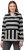 Ulla Popken Mixed Stripe Long Sleeve Hoodie Black - Džemperi un džemperi ar kapuci - 