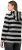 Ulla Popken Mixed Stripe Long Sleeve Hoodie Black - Džemperi un džemperi ar kapuci - 