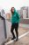 Ulla Popken Face Graphic Long Sleeve Hoodie Emerald Green - Džemperi un džemperi ar kapuci - 