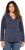 Ulla Popken Open Edged Long Sleeve V-Neck Hoodie Navy - Džemperi un džemperi ar kapuci - 