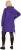 Ulla Popken Longline Lace Up Hoodie Purple - Džemperi un džemperi ar kapuci - 