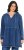 Ulla Popken Indigo Dyed Flounce Panel Hoodie Blue - Džemperi un džemperi ar kapuci - 