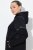 Ulla Popken Mix Fabric Reflective Trim Zip Hoodie Black - Džemperi un džemperi ar kapuci - Mīksti džemperi un jakas