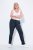 Ulla Popken Basic Drawstring Elastic Waist Cotton Blend Joggers Navy - Bikses - Lielo izmēru bikses sievietēm