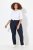 Ulla Popken Bengaline Elastic Waist Thermal Pants Navy - Bikses - Lielo izmēru bikses sievietēm