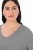 Ulla Popken Back To Basics V-Neck Relaxed Fit Cotton Tee Light Grey Melange - T-krekli - Sieviešu T-krekli