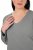 Ulla Popken Back To Basics V-Neck Relaxed Fit Cotton Tee Light Grey Melange - T-krekli - Sieviešu T-krekli