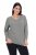 Ulla Popken Back To Basics V-Neck Relaxed Fit Cotton Tee Light Grey Melange - T-krekli - Sieviešu T-krekli